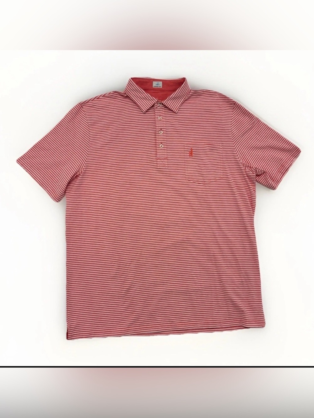 Johnnie-O Hanging Out Pocket Polo Fiesta  Striped 4-Button Shirt Sz XL